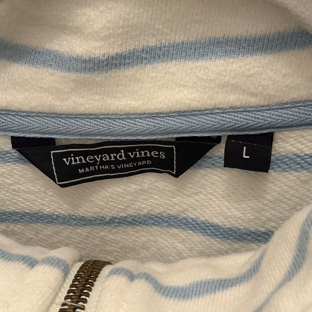 Vineyard Vines - Blue Striped Quarter-Zip - L